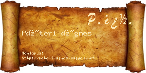 Péteri Ágnes névjegykártya