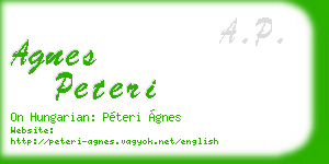 agnes peteri business card